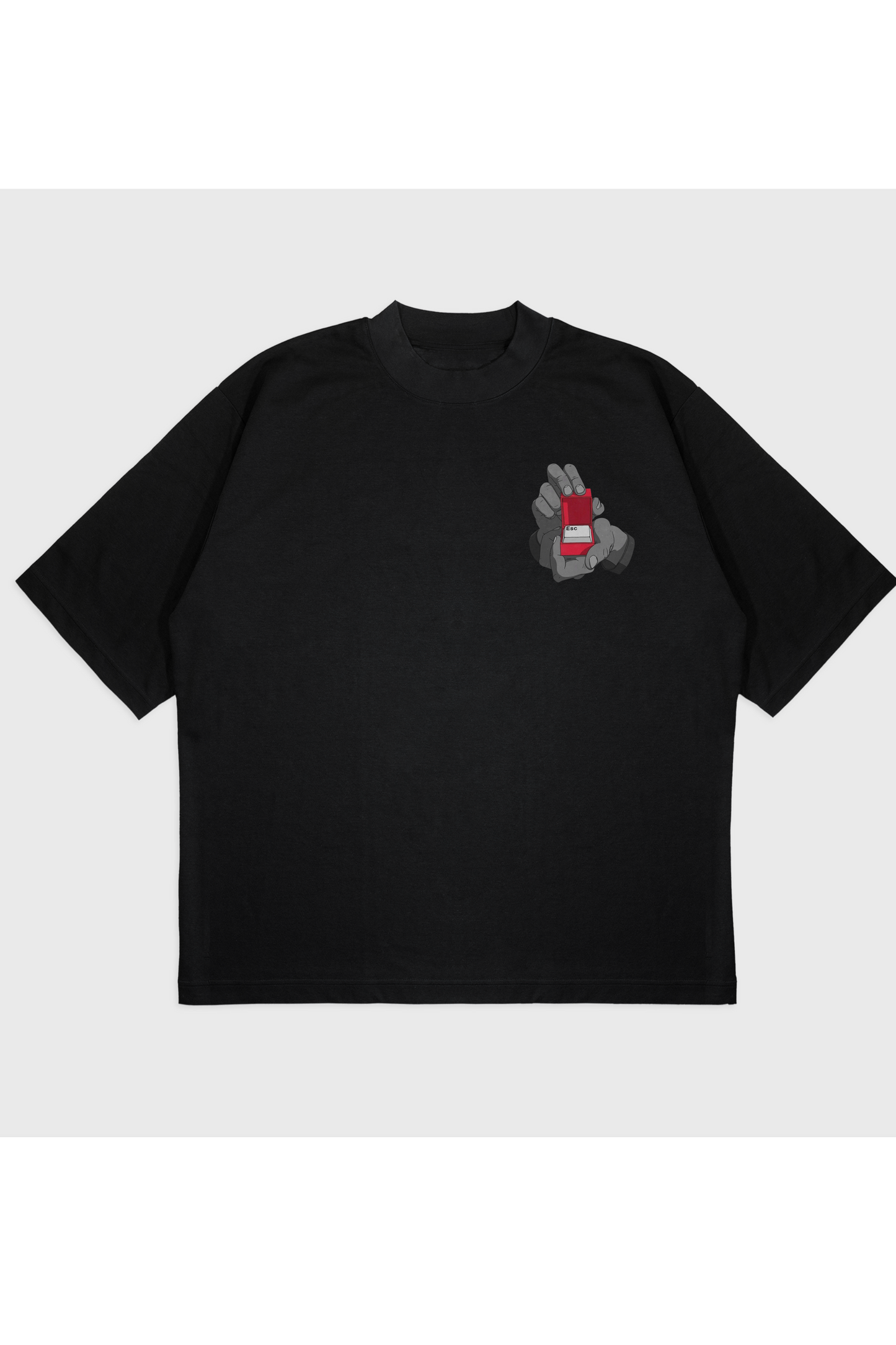 PAİN ESC Oversize Tişört – Siyah/Beyaz Premium Streetwear Unisex Baskılı T-Shirt