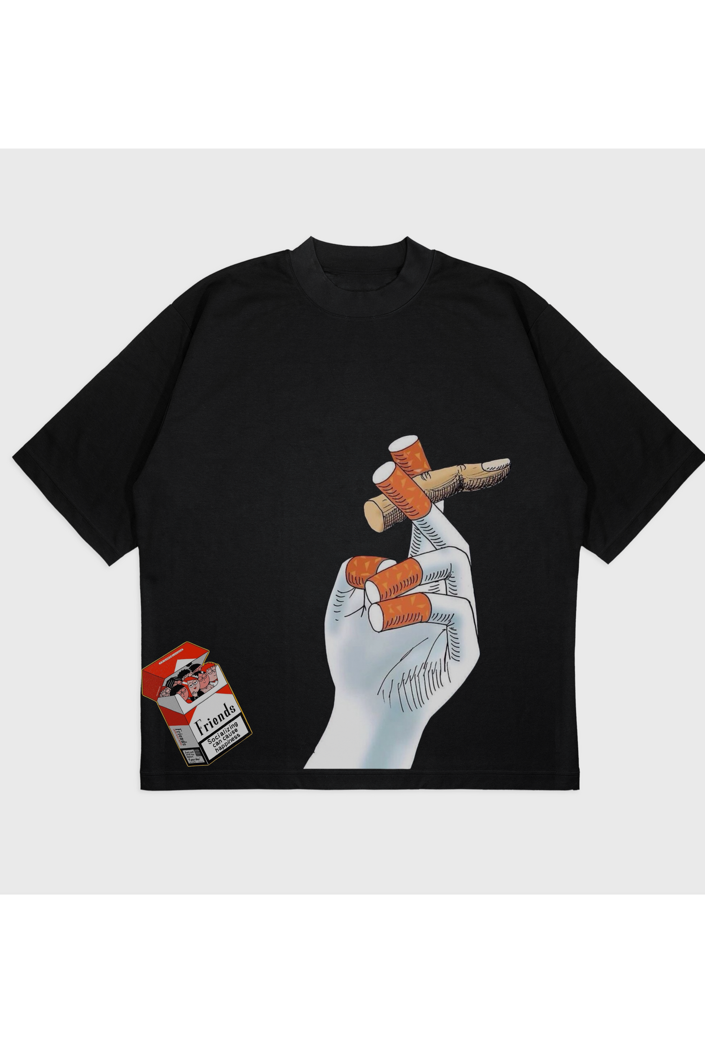 PAİN Bad Habits Oversize Tişört – Siyah/Beyaz Premium Streetwear Unisex Baskılı T-Shirt