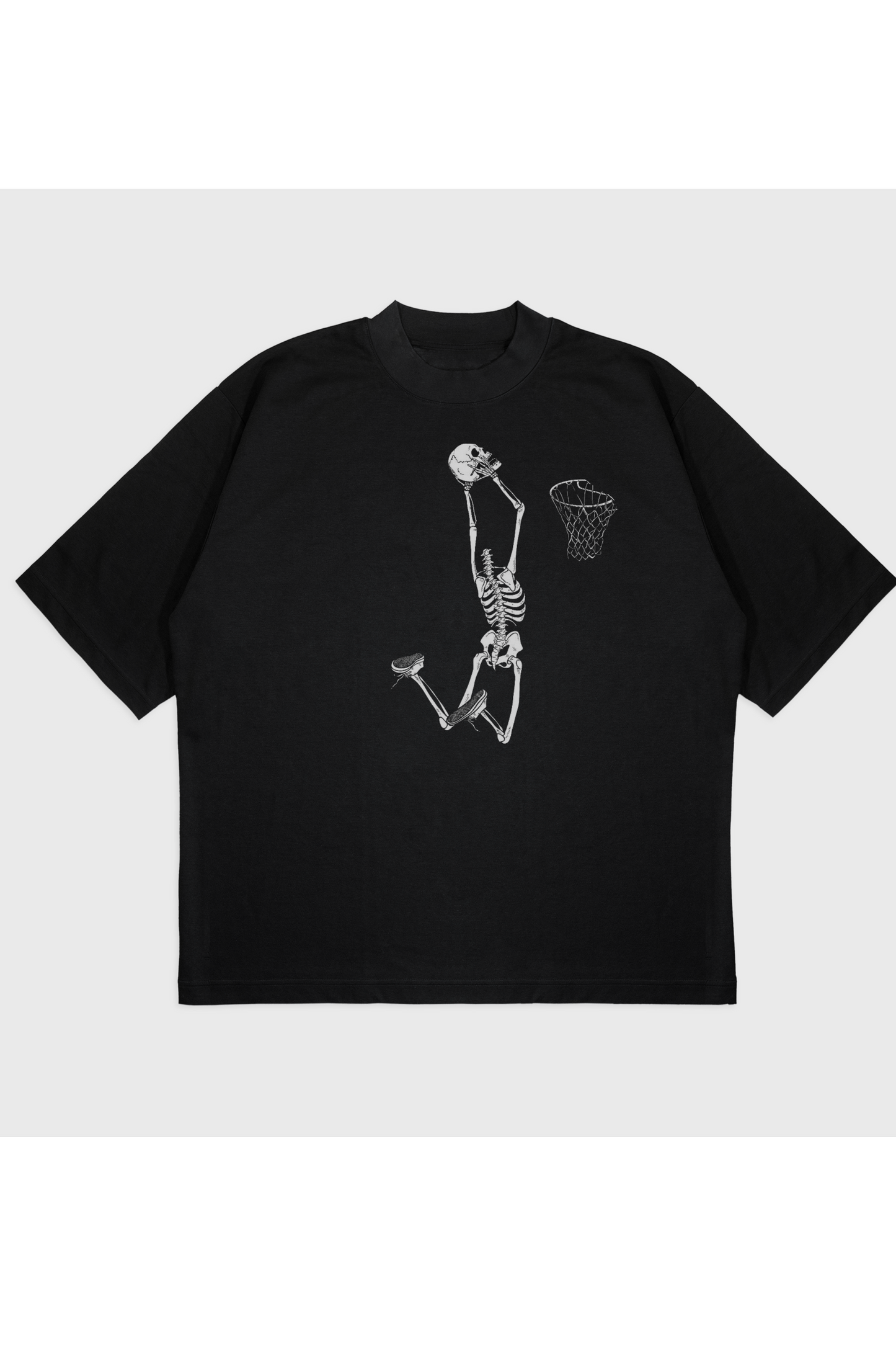 PAİN Skeleton Dunk Oversize Siyah Tişört – Basketbol Baskılı Premium Streetwear Unisex T-Shirt