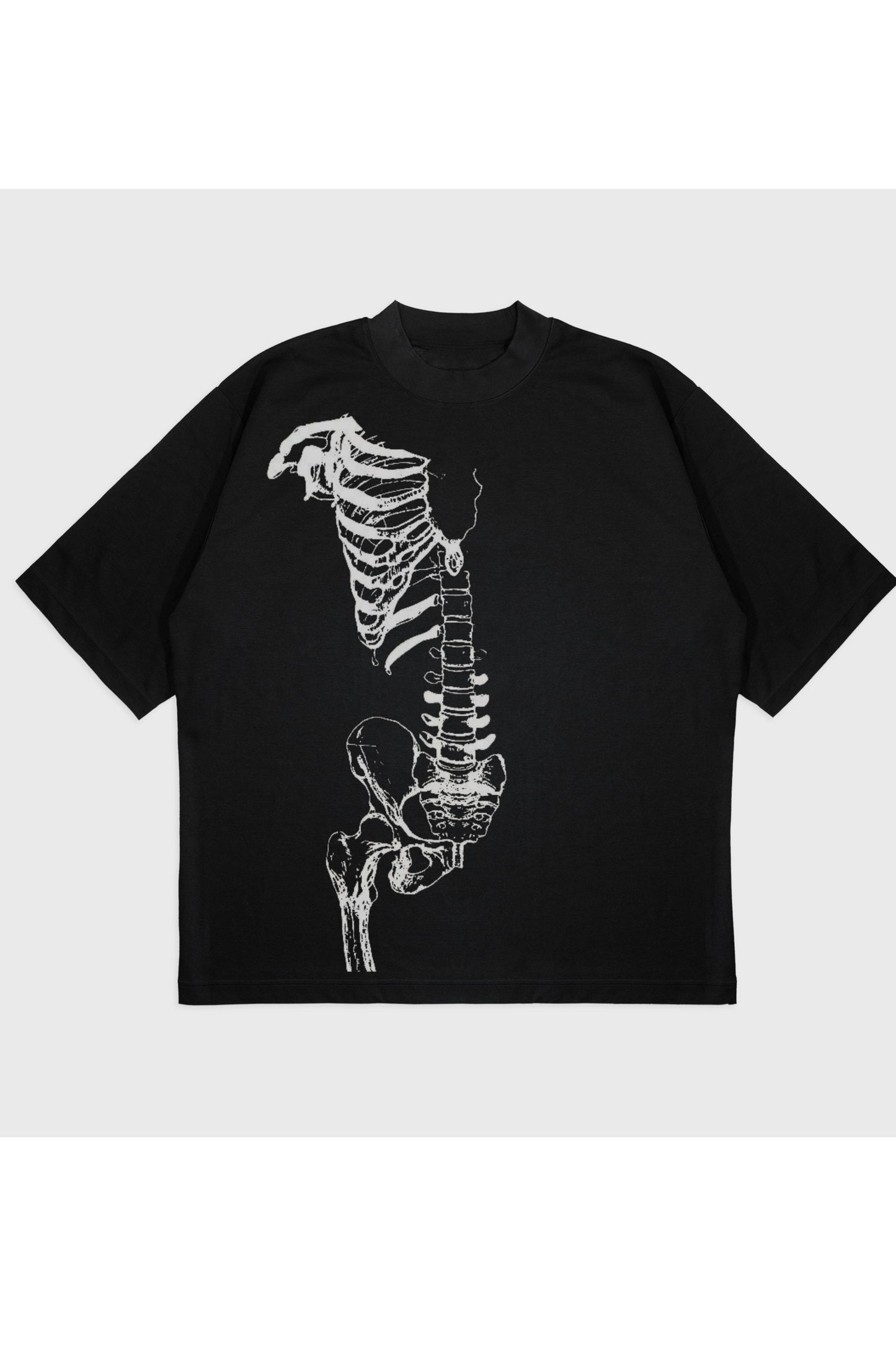 PAİN Anatomical Skeleton Oversize Siyah Tişört – Kemik Baskılı Premium Streetwear Unisex T-Shirt