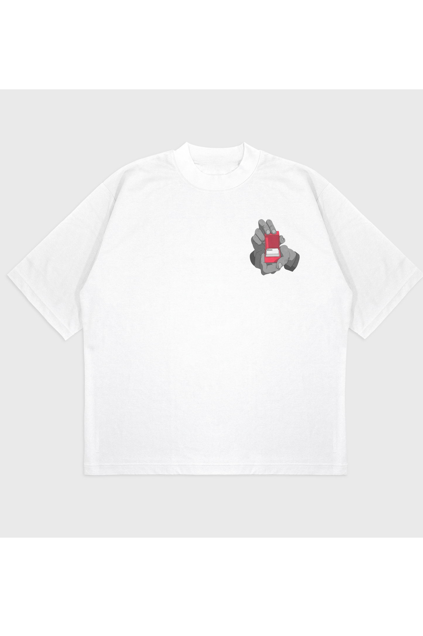 PAİN ESC Oversize Tişört – Siyah/Beyaz Premium Streetwear Unisex Baskılı T-Shirt