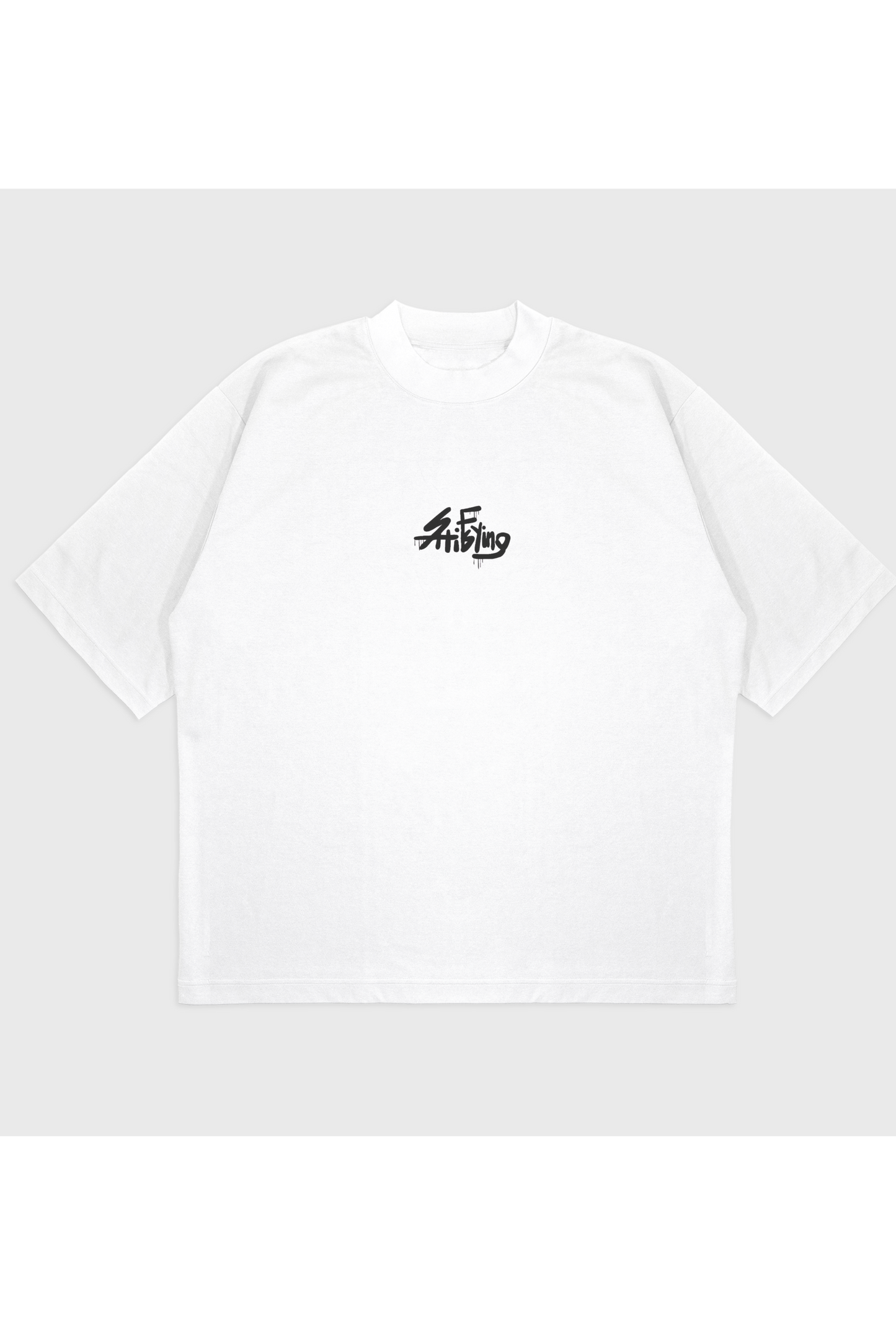 PAİN Shadow Circle Oversize Beyaz Tişört – Sırt Baskılı Premium Streetwear Unisex T-Shirt