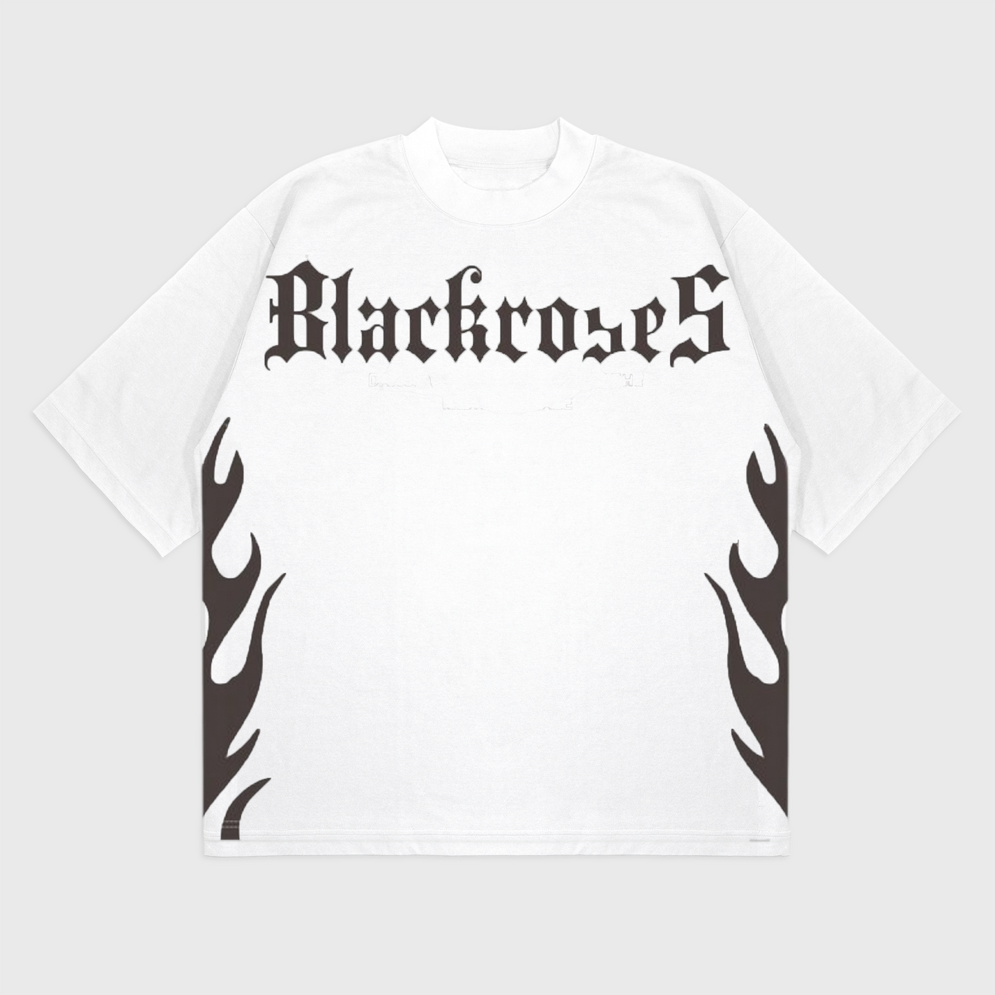 PAİN Blackrose Oversize Beyaz Tişört – Premium Streetwear Unisex Baskılı T-Shirt