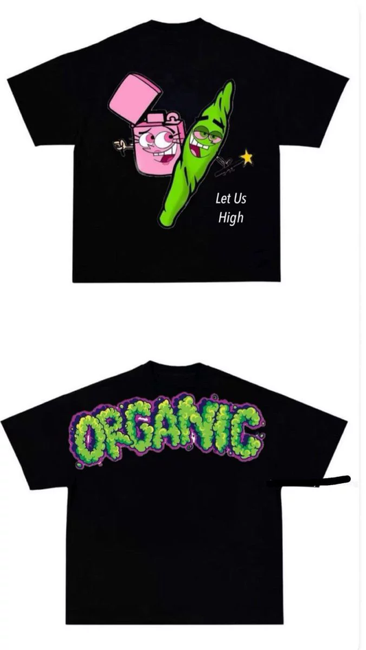 ORGANIC Baskılı Oversize Erkek Tişört – Bisiklet Yaka Kısa Kol