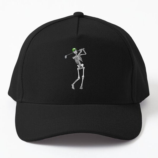Golfing Skeleton Baskılı Şapka
