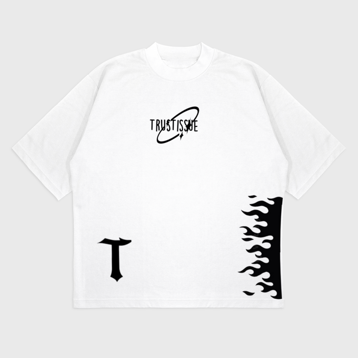 PAİN Trust Issue Oversize Beyaz Tişört – Premium Streetwear Unisex Baskılı T-Shirt